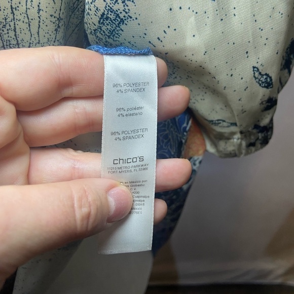 Chico's women's 2 (Large) botanical feminine off the shoulder top 3/4 sleeve EUC - Picture 9 of 10